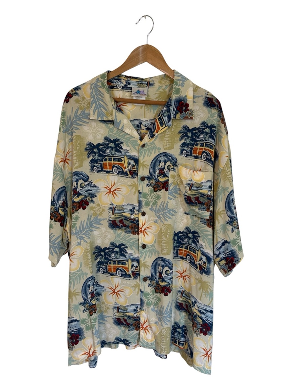 Disneyland Resort Vintage Mickey Mouse Surfboard Hawaiian Shirt Size XXL